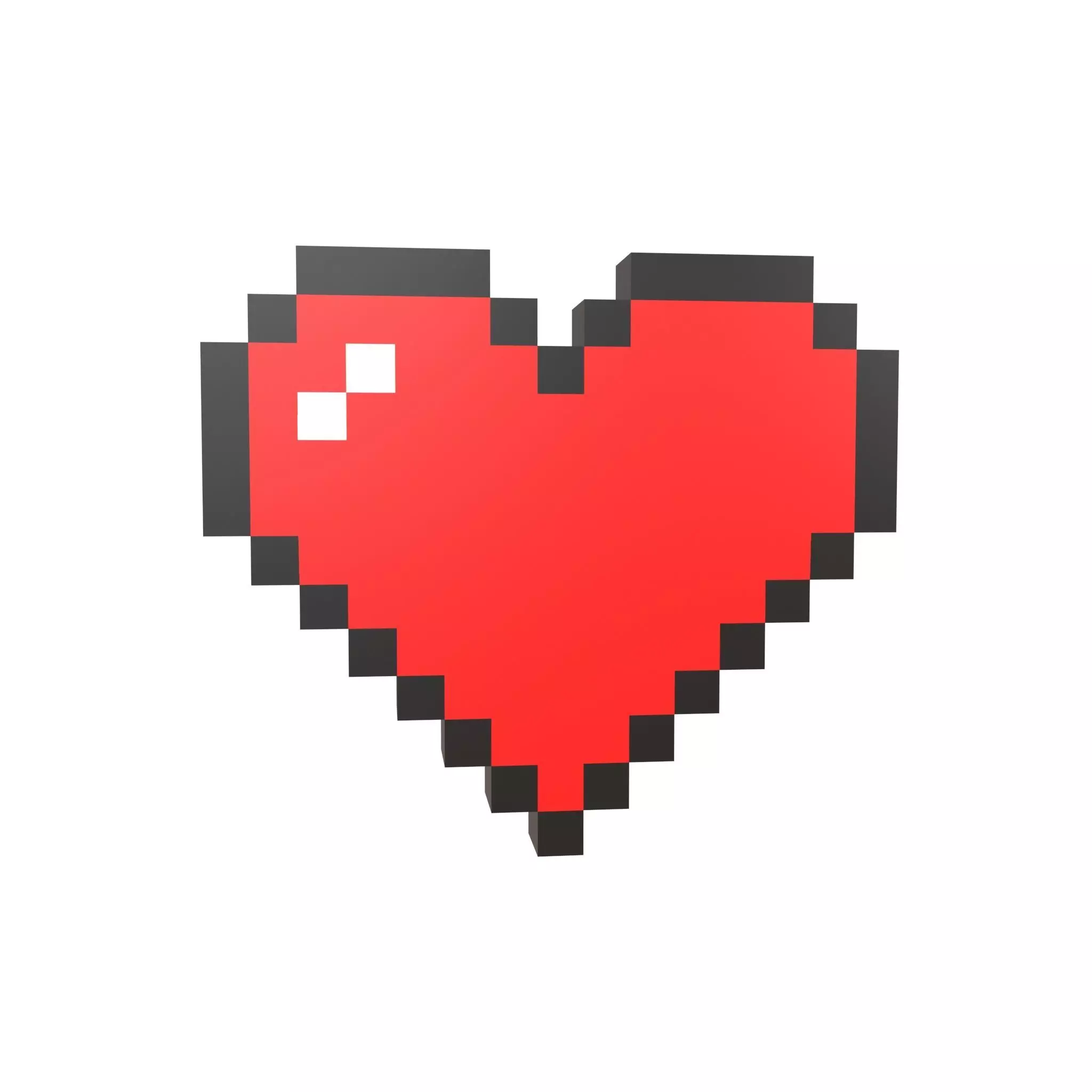 Pixel Heart v2 001 Low-poly 3D model_0