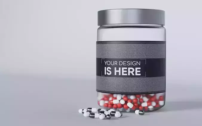 Plastic jar 500mg 3D model