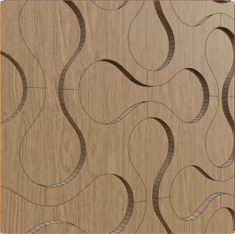 Decorative Wooden Wall Model 6 Low-poly 3D model_7