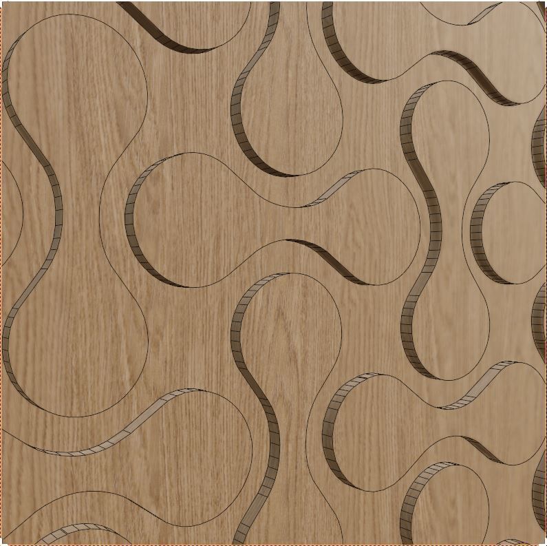 Decorative Wooden Wall Model 6 Low-poly 3D model_3