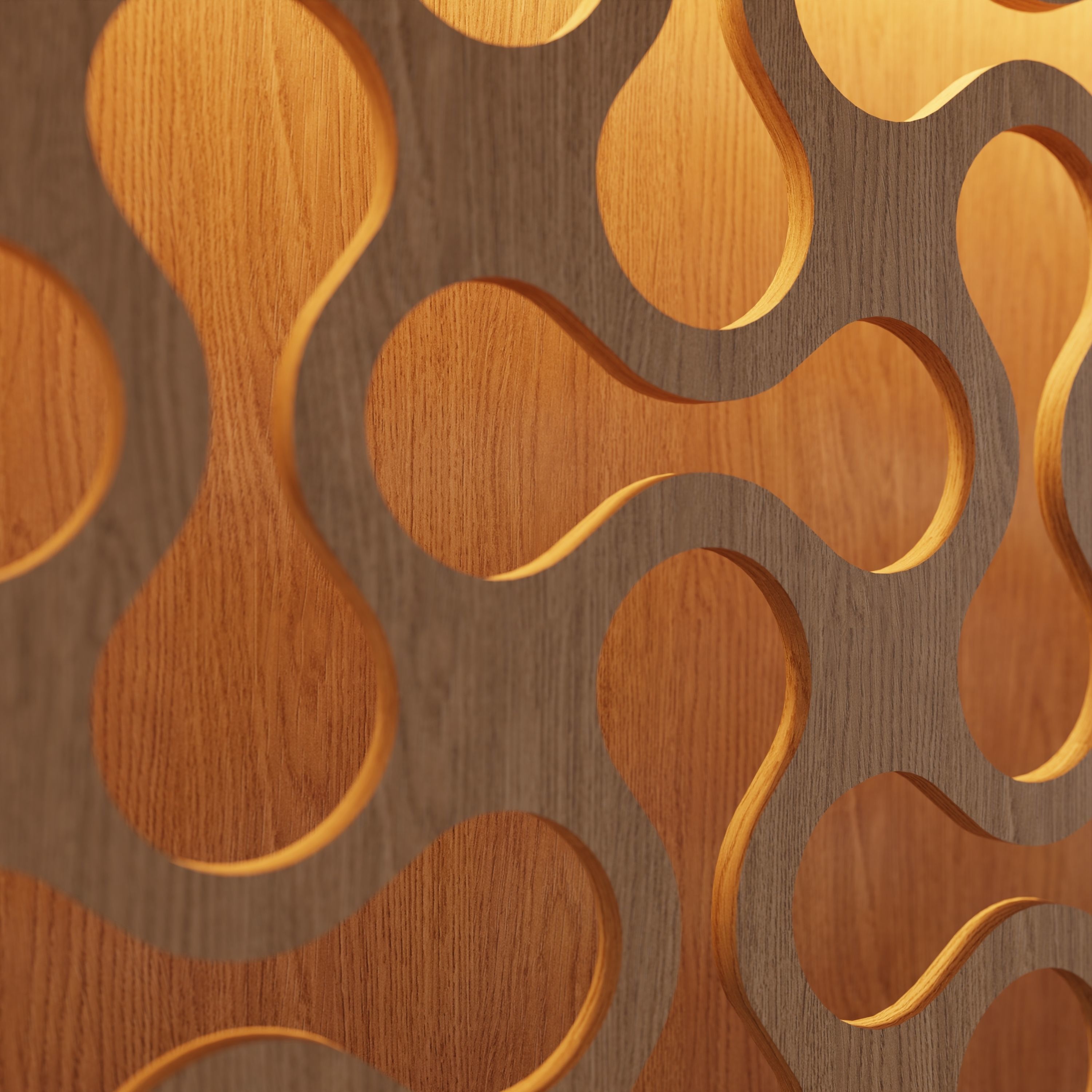 Decorative Wooden Wall Model 6 Low-poly 3D model_6