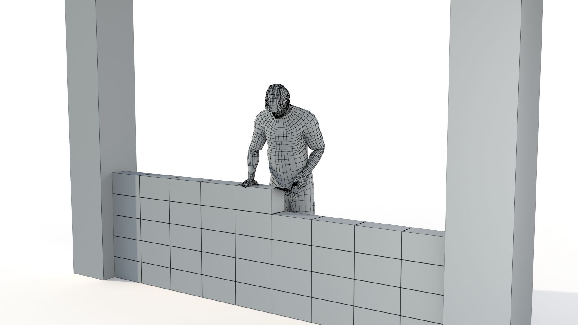 Workman Idle Animation 06  Low-poly 3D model_14