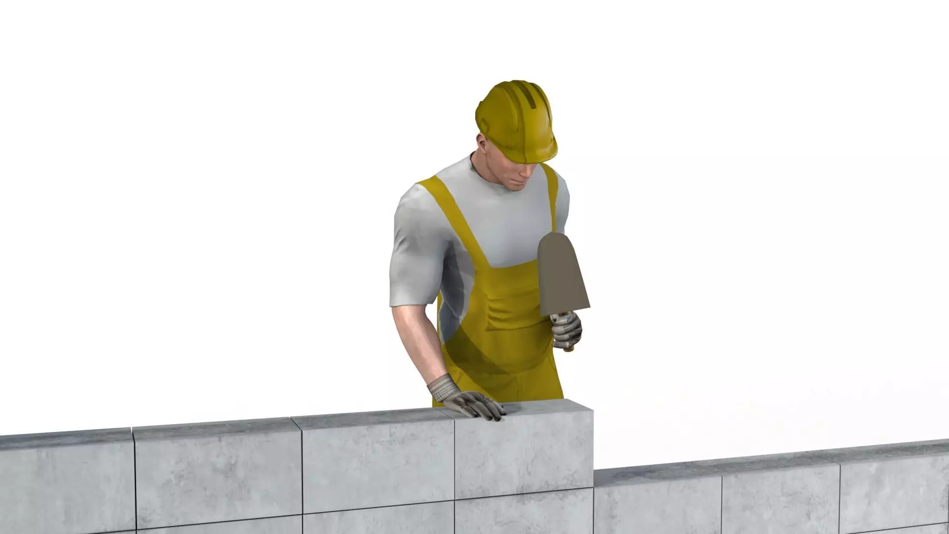 Workman Idle Animation 06  Low-poly 3D model_0