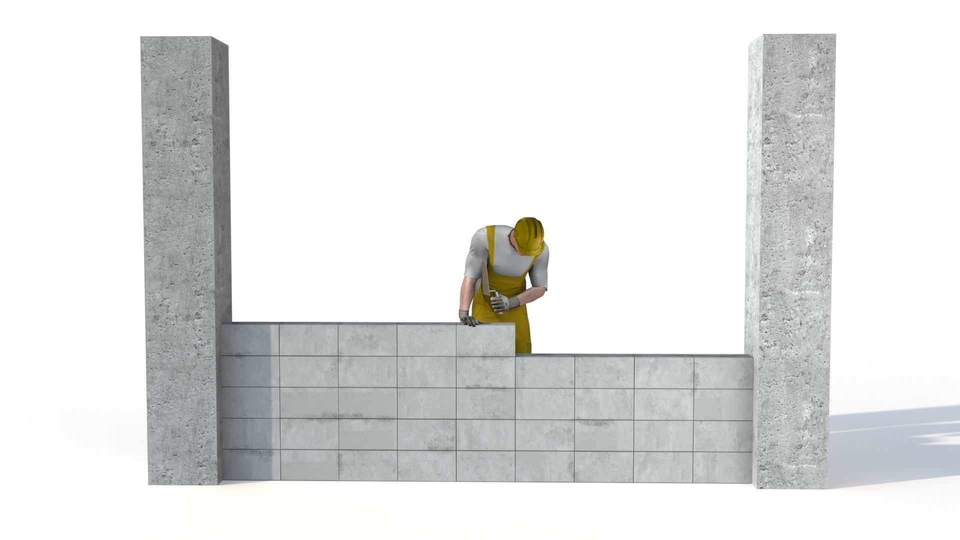 Workman Idle Animation 06  Low-poly 3D model_4