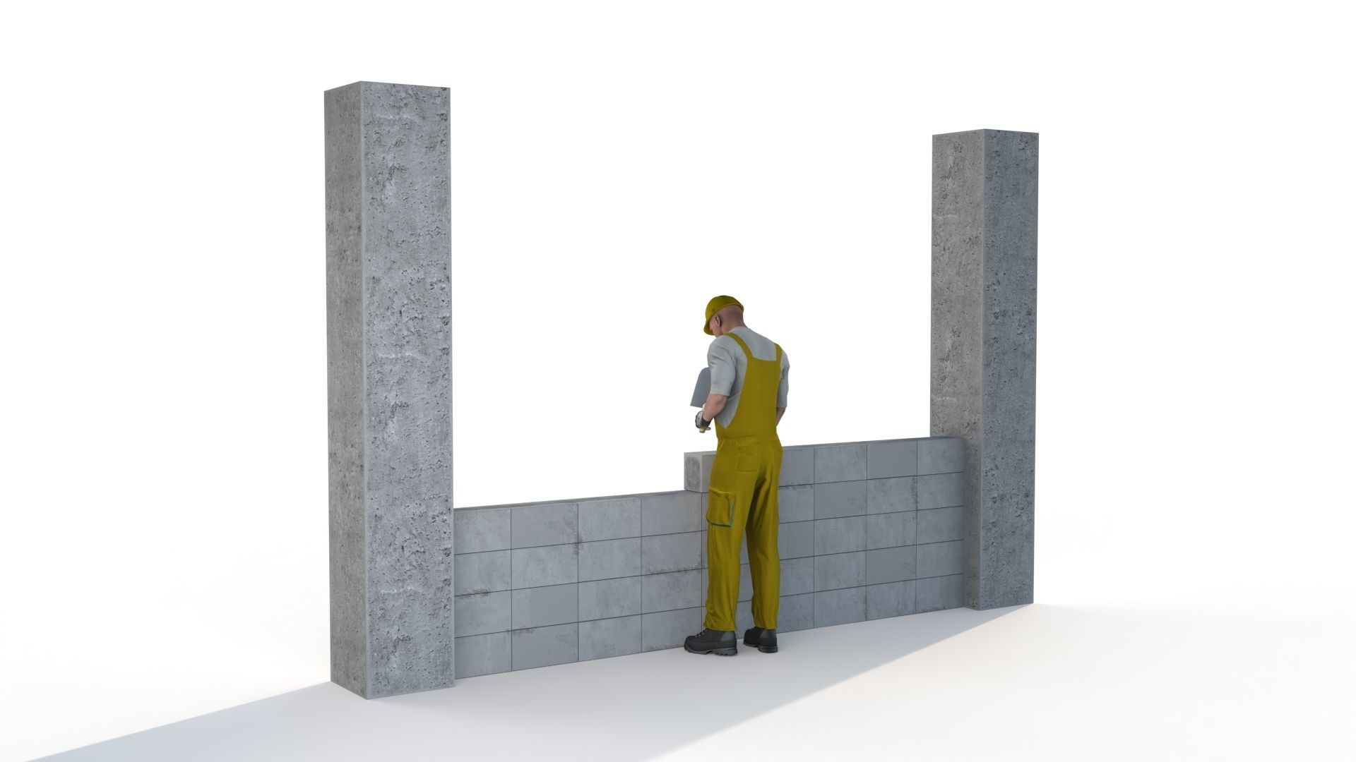 Workman Idle Animation 06  Low-poly 3D model_7