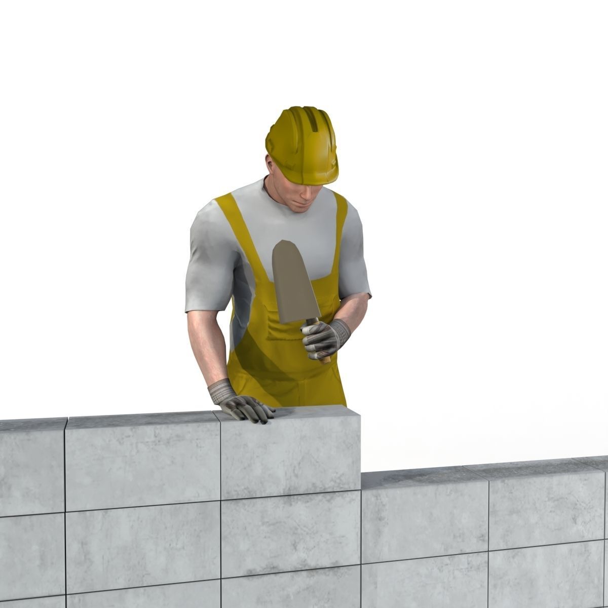 Workman Idle Animation 06  Low-poly 3D model_2