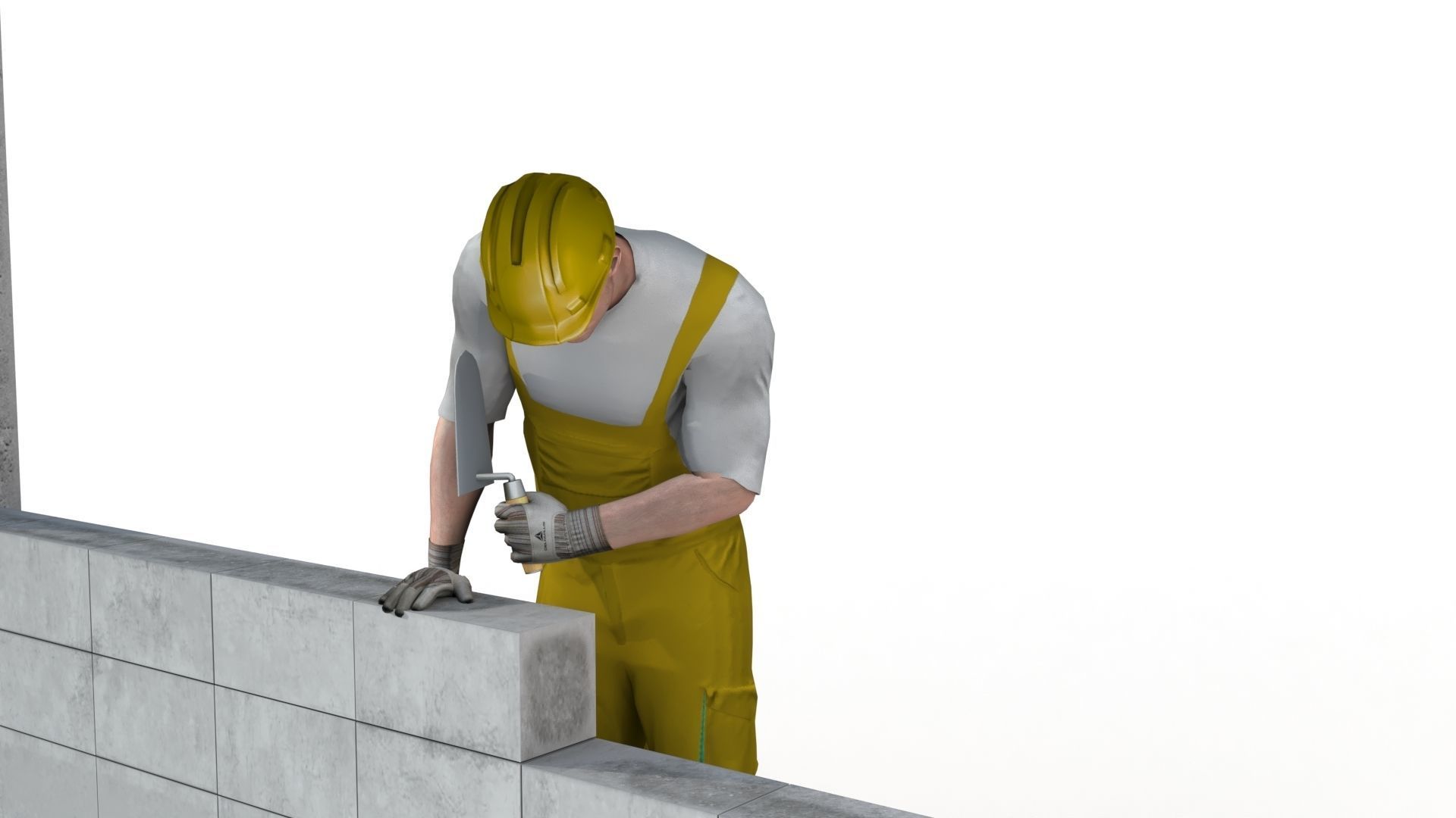 Workman Idle Animation 06  Low-poly 3D model_11