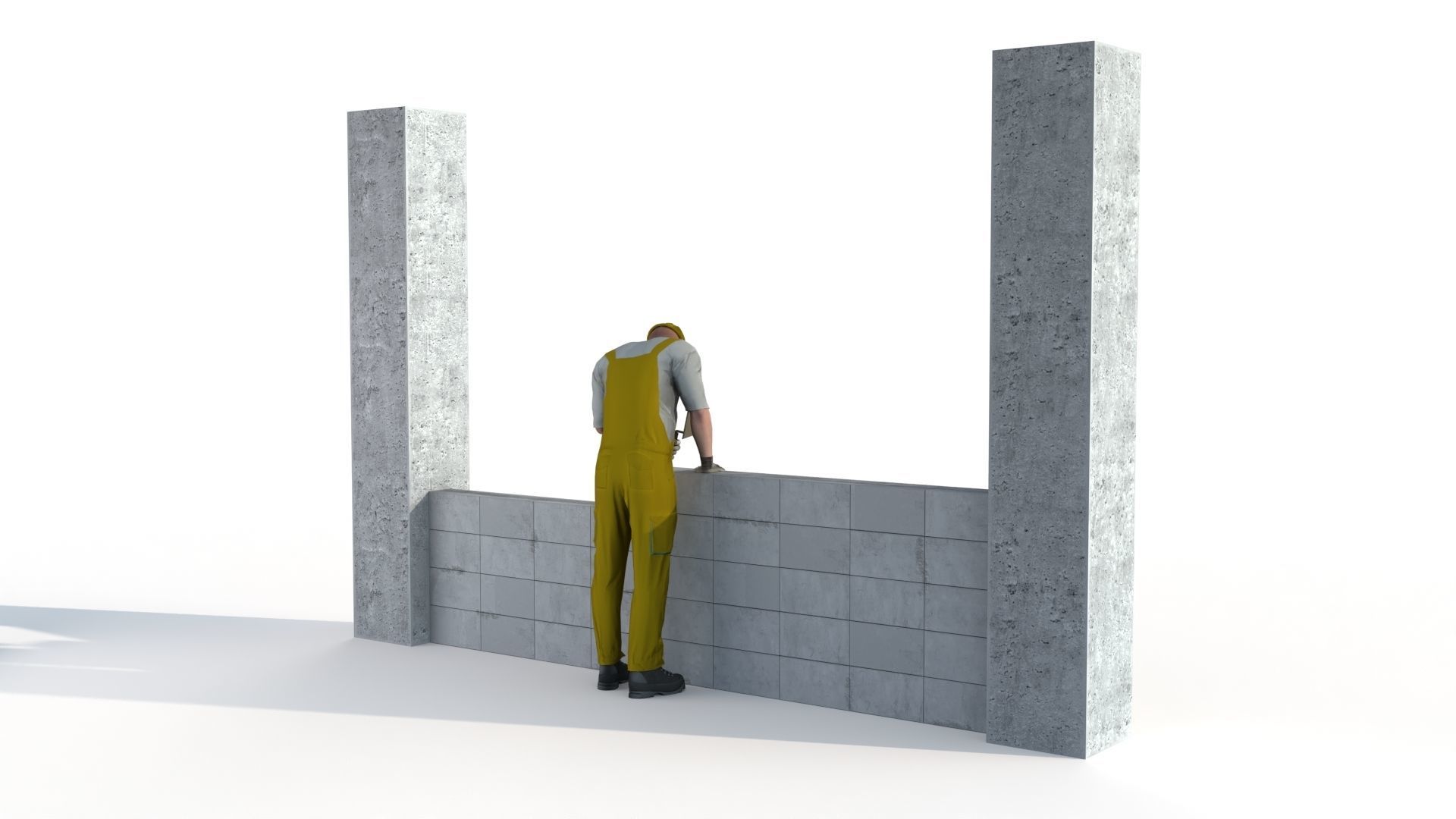 Workman Idle Animation 06  Low-poly 3D model_9