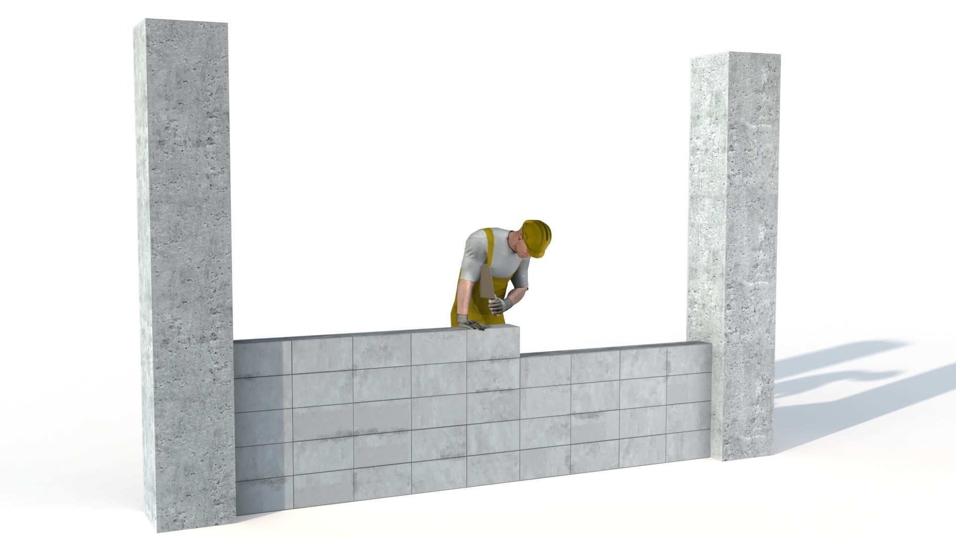 Workman Idle Animation 06  Low-poly 3D model_3