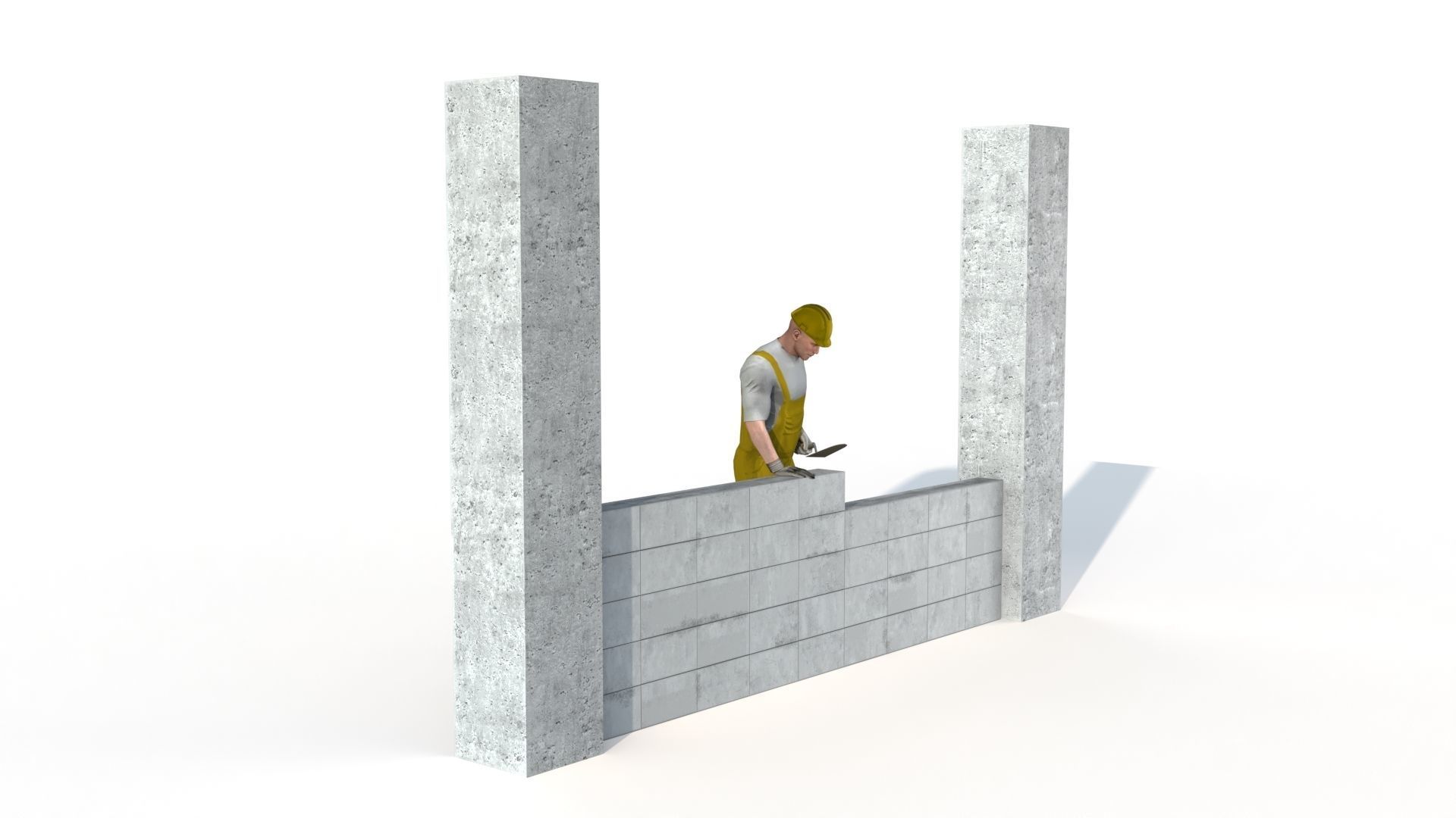 Workman Idle Animation 06  Low-poly 3D model_10