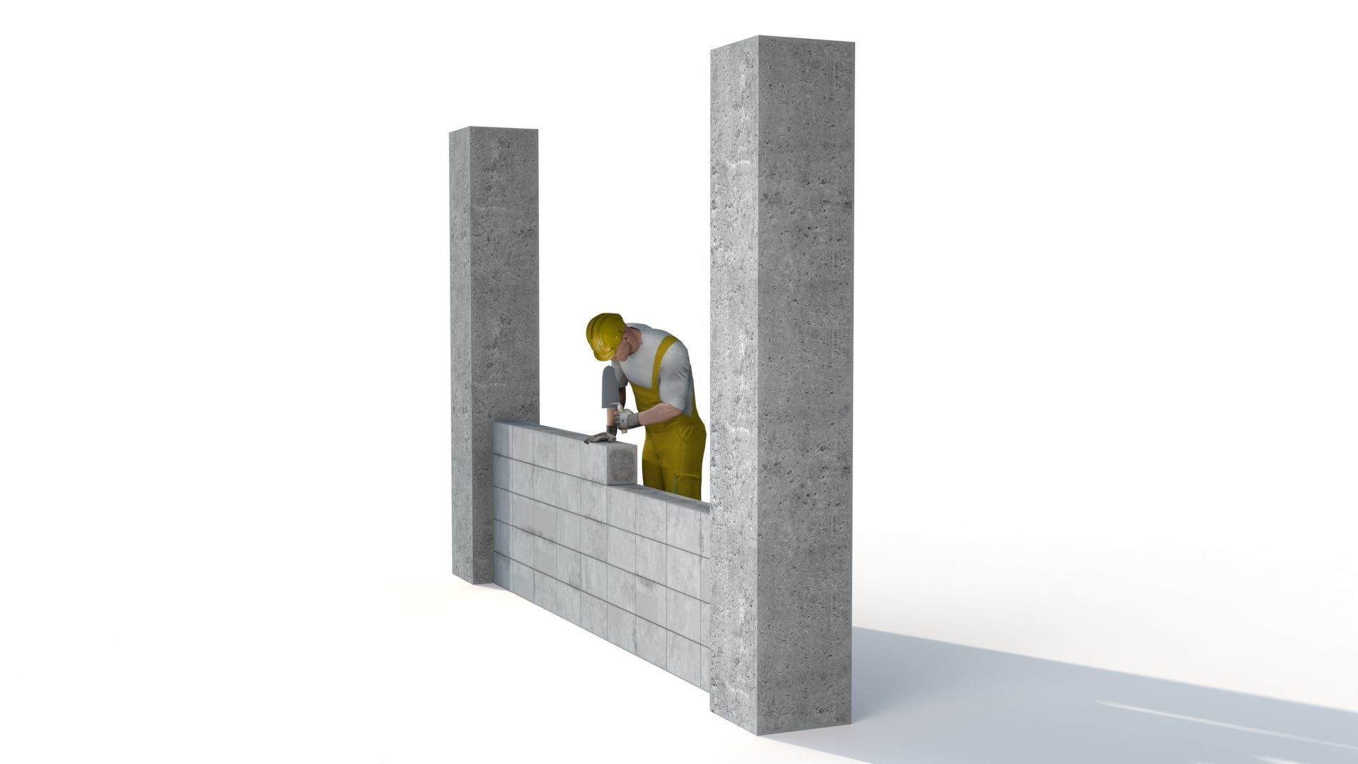 Workman Idle Animation 06  Low-poly 3D model_6