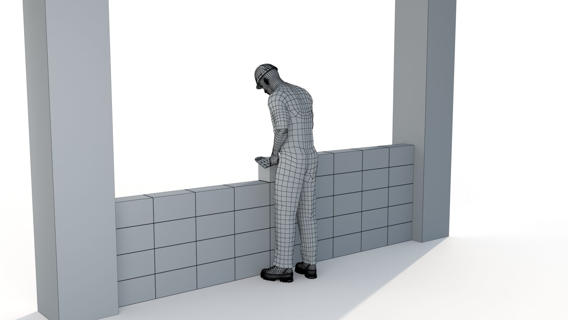 Workman Idle Animation 06  Low-poly 3D model_15