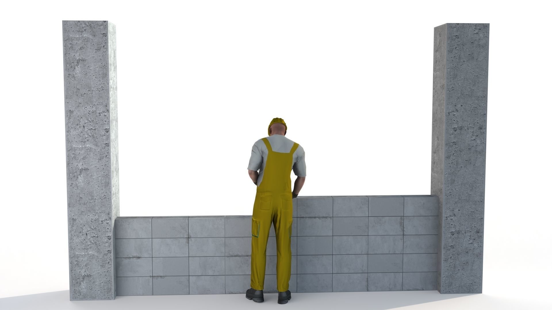 Workman Idle Animation 06  Low-poly 3D model_8