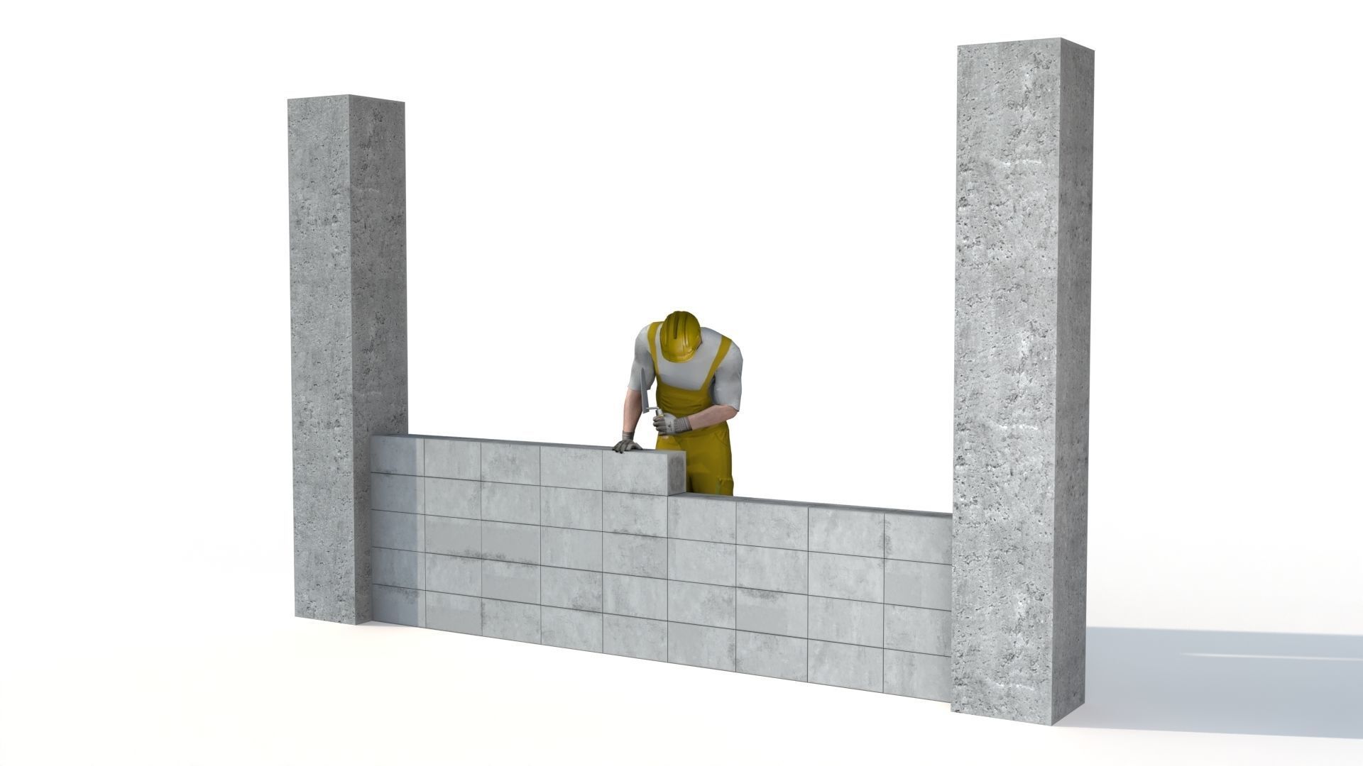 Workman Idle Animation 06  Low-poly 3D model_5
