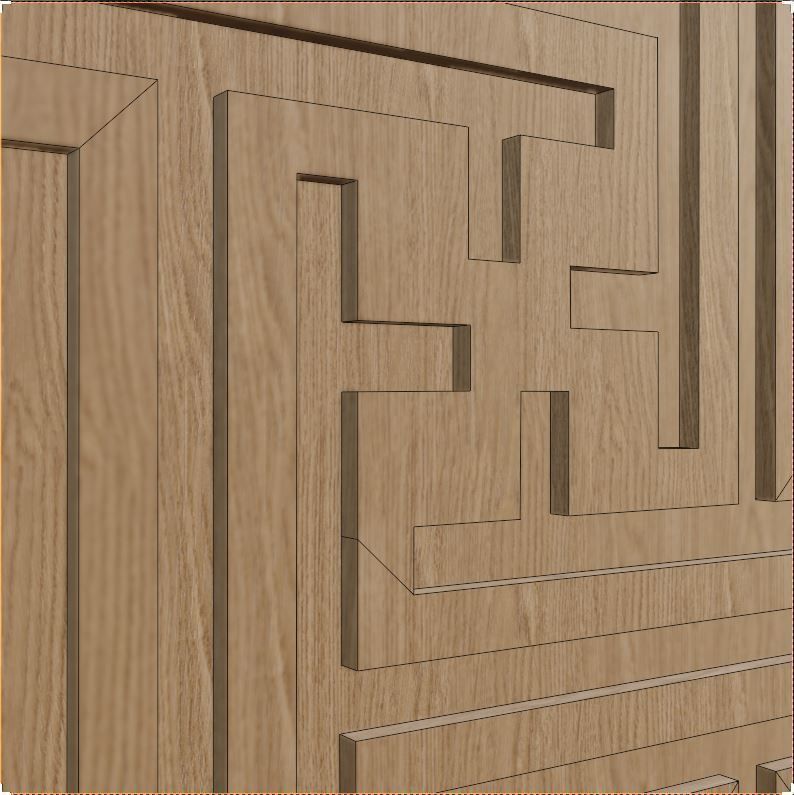 Decorative Wooden Wall Model 7 Low-poly 3D model_7