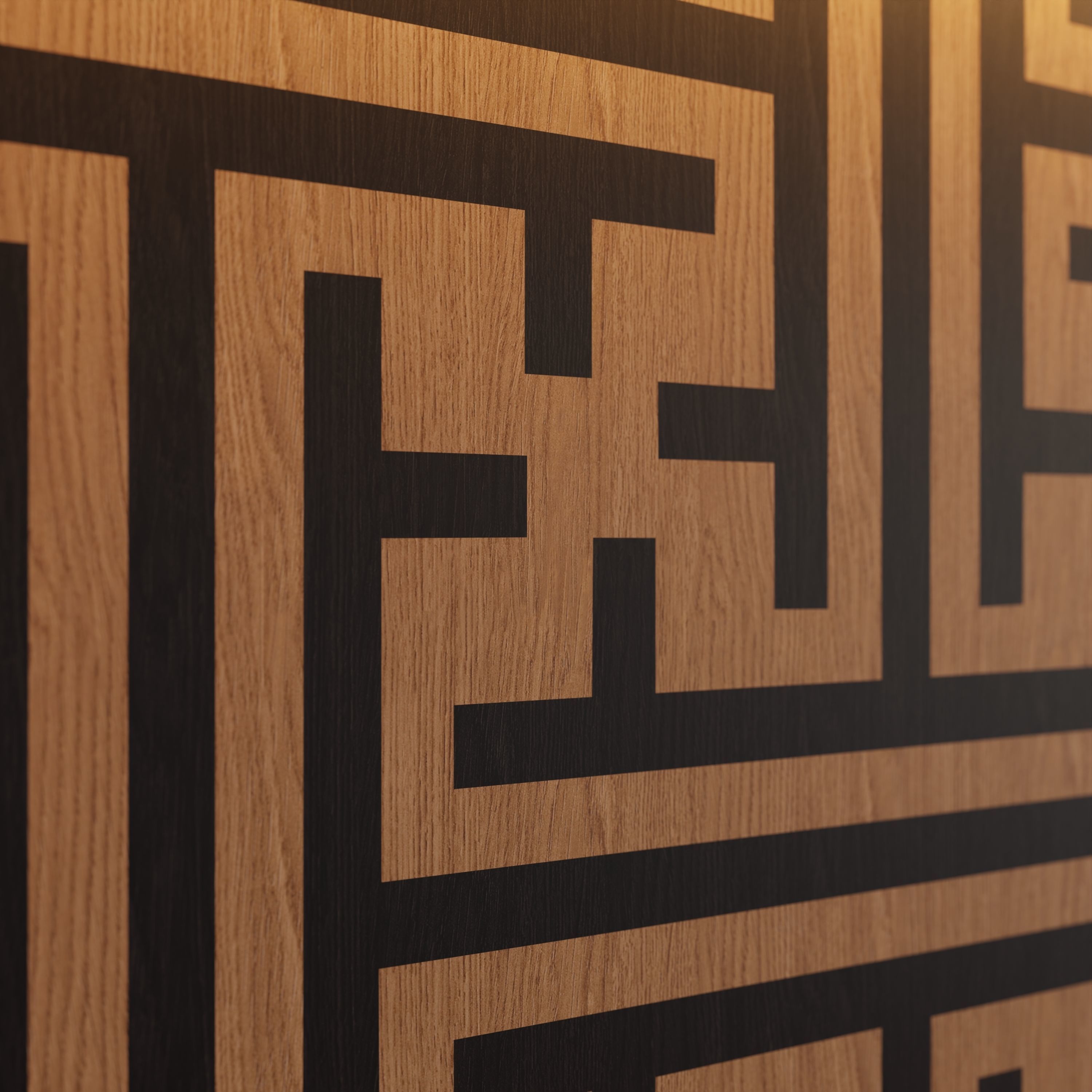 Decorative Wooden Wall Model 7 Low-poly 3D model_10