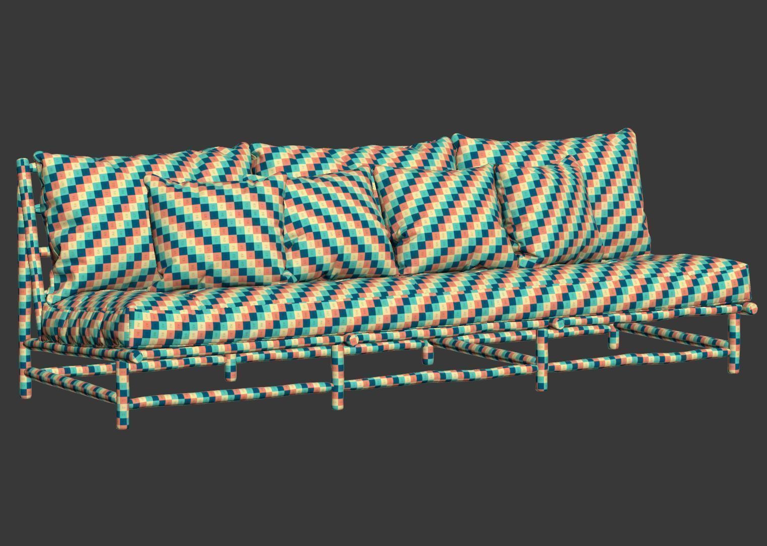 Rock the Kasbah Three-seater Sofa - vray version 3D model_6