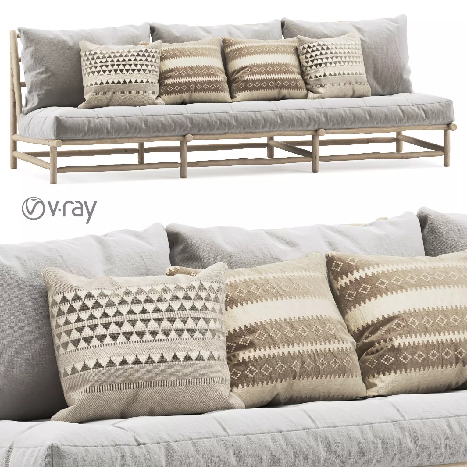 Rock the Kasbah Three-seater Sofa - vray version 3D model_0