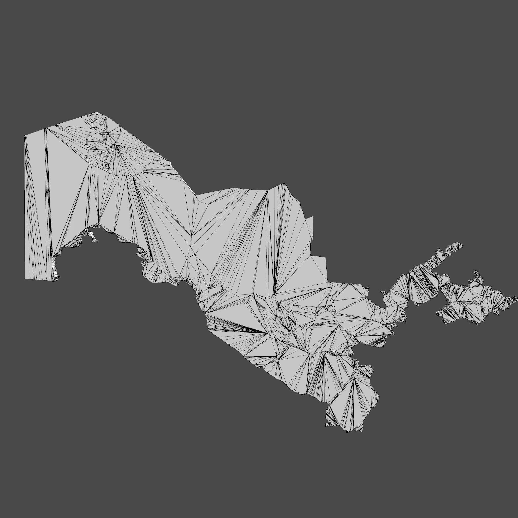 Uzbekistan 3D map Low-poly 3D model_2
