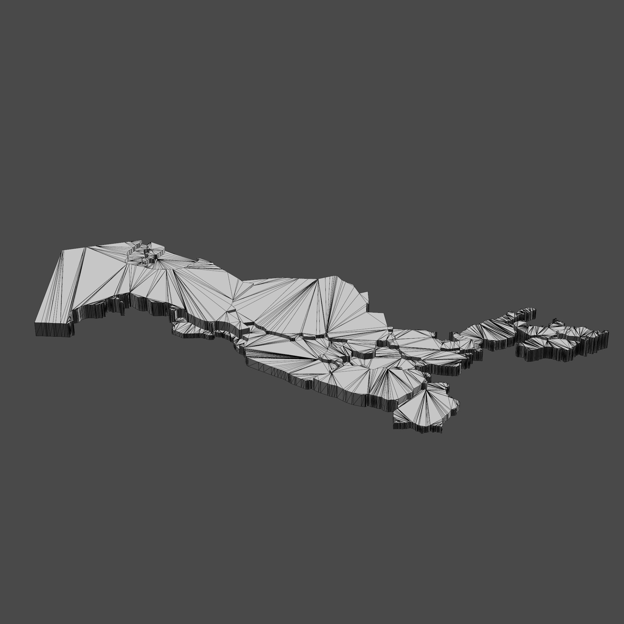 Uzbekistan 3D map Low-poly 3D model_5