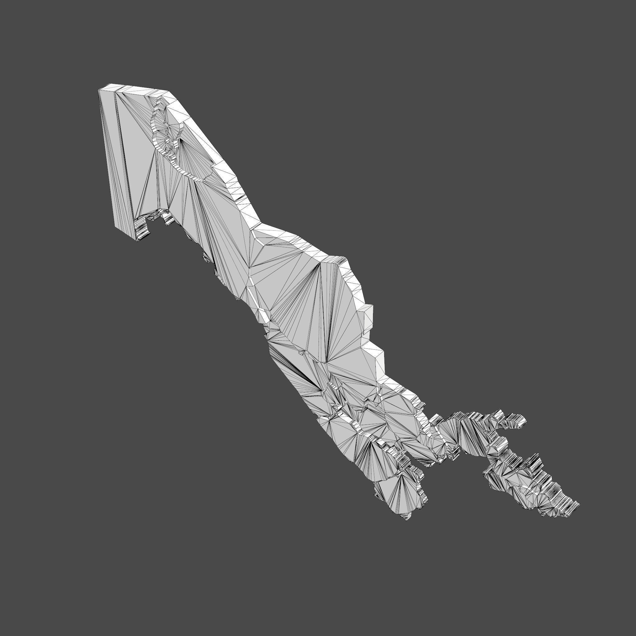 Uzbekistan 3D map Low-poly 3D model_3