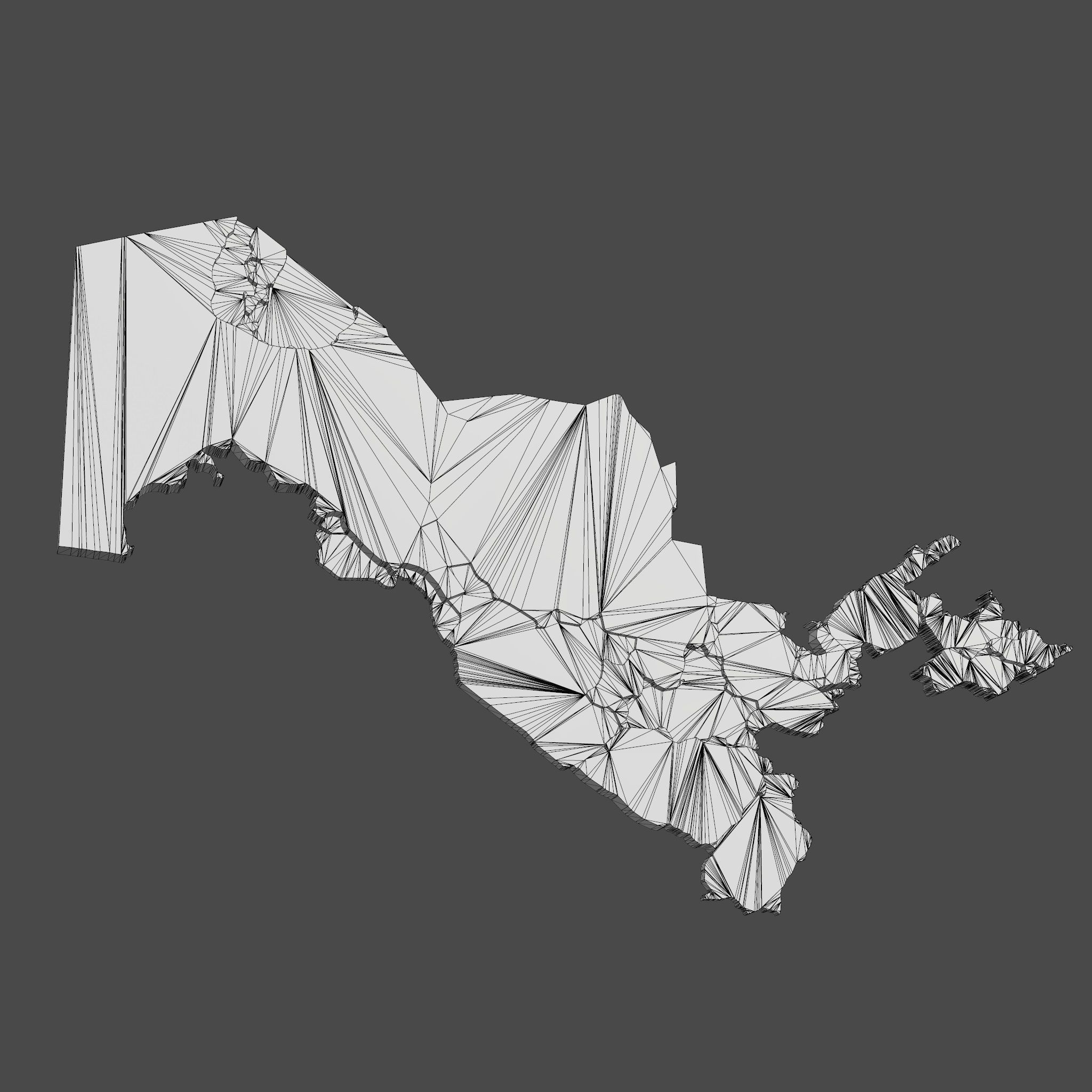 Uzbekistan 3D map Low-poly 3D model_1
