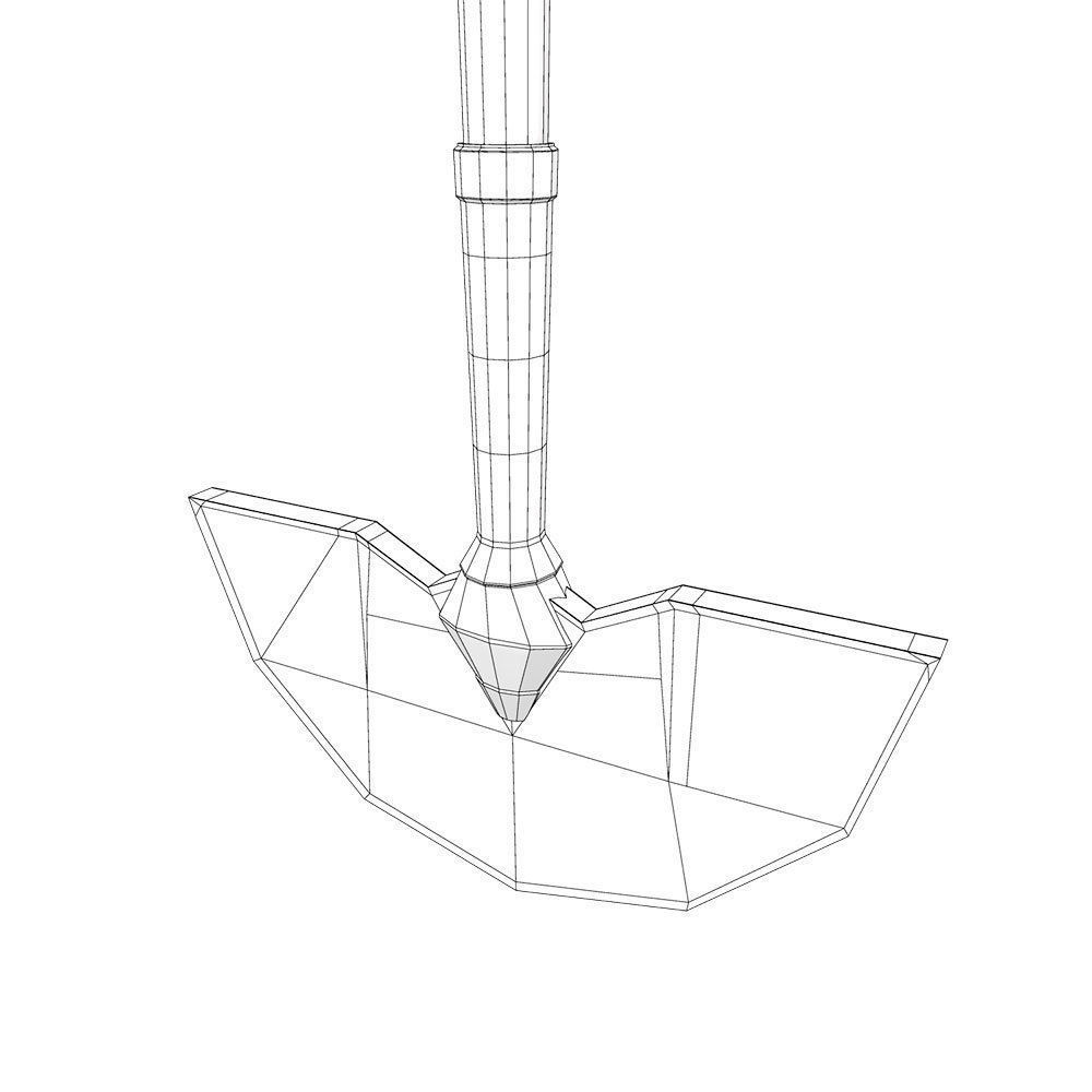 Garden hoe 3d model 3D model_8