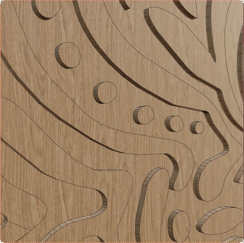 Decorative Wooden Wall Model 10 Low-poly 3D model_3