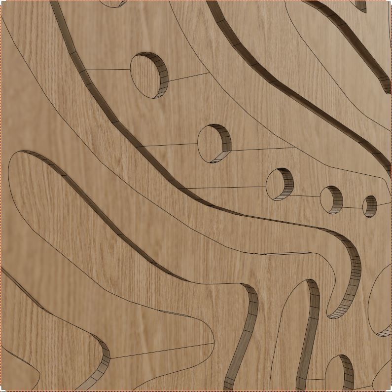 Decorative Wooden Wall Model 10 Low-poly 3D model_7