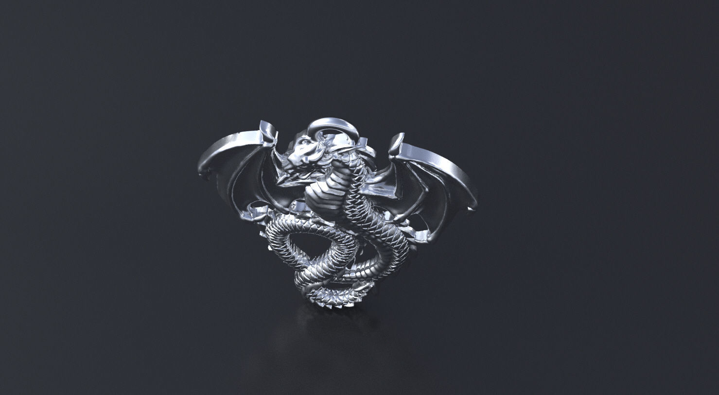 Dragon pendant 3D print model or CNC model 3D print model_7