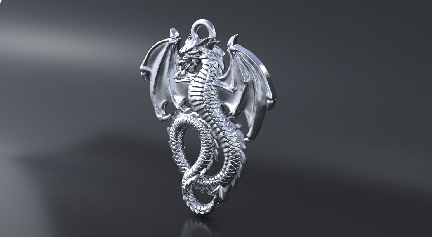 Dragon pendant 3D print model or CNC model 3D print model_5