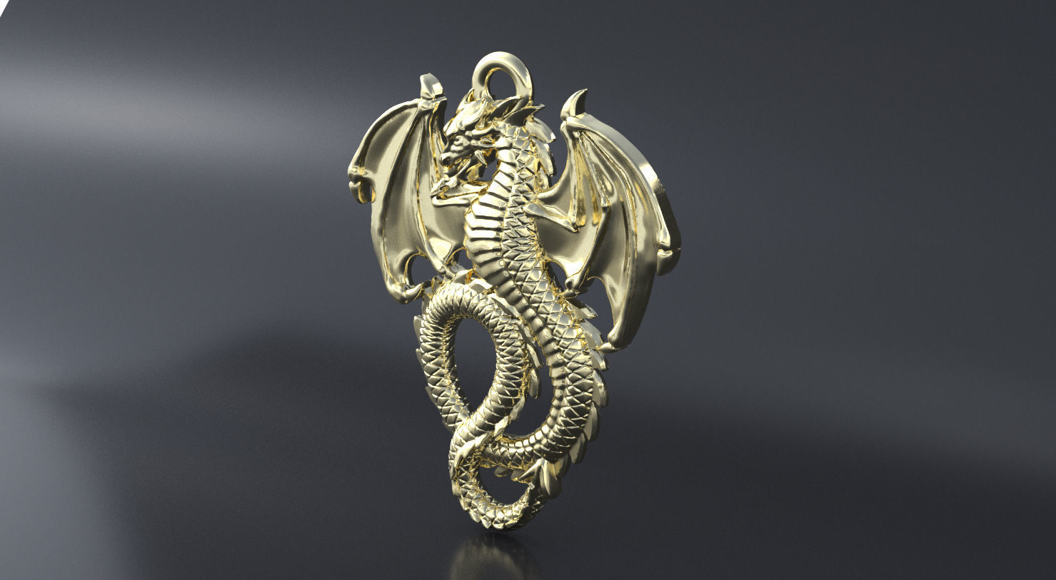 Dragon pendant 3D print model or CNC model 3D print model_2