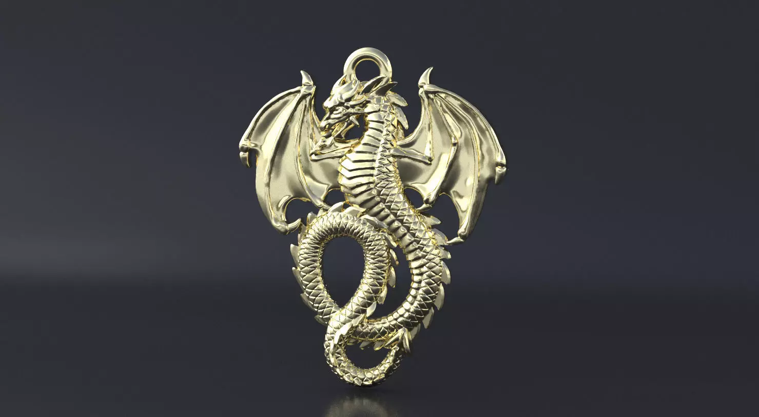 Dragon pendant 3D print model or CNC model 3D print model_0