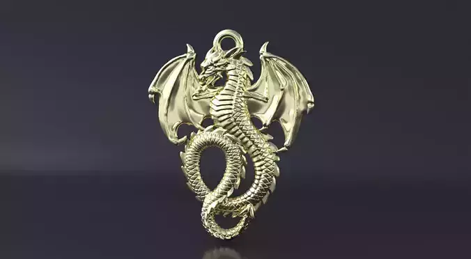 Dragon pendant 3D print model or CNC model