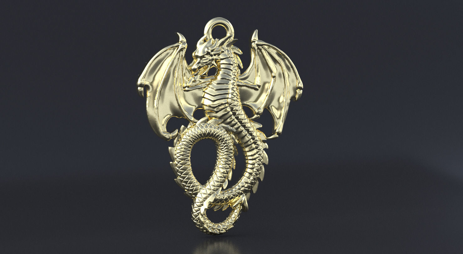 Dragon pendant 3D print model or CNC model 3D print model_1