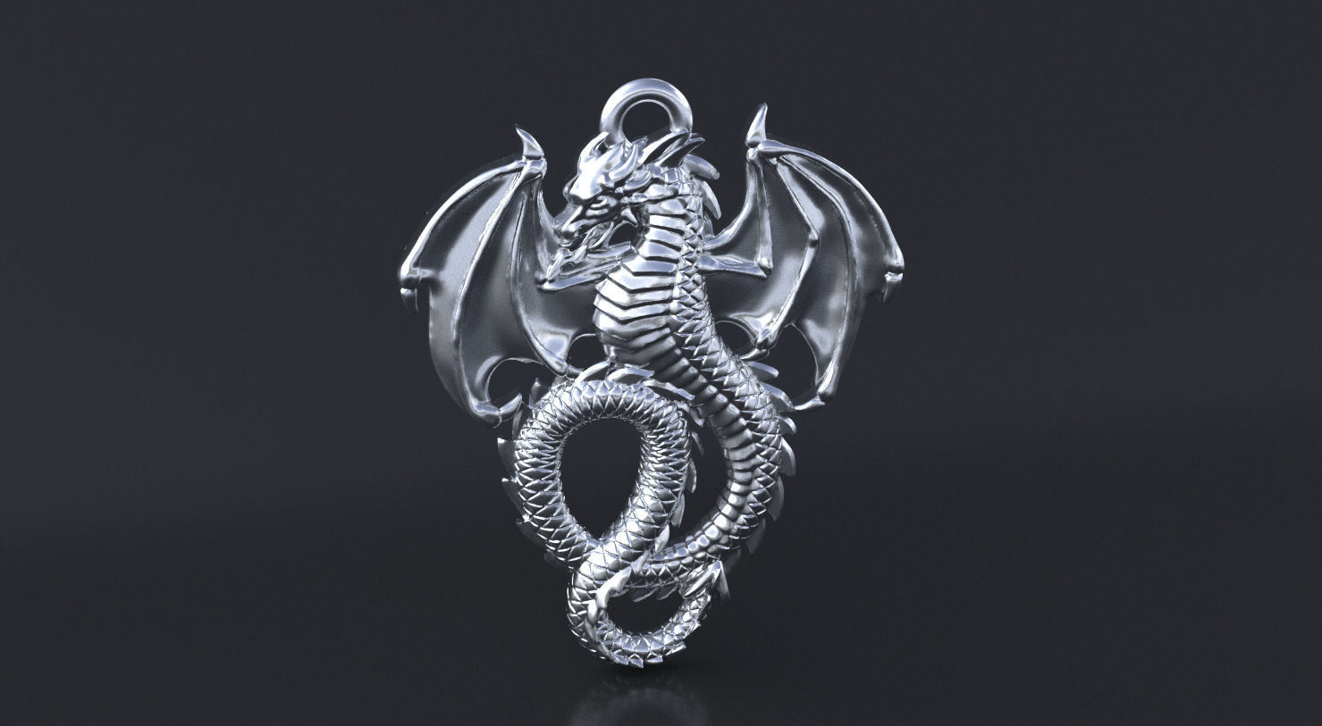 Dragon pendant 3D print model or CNC model 3D print model_6