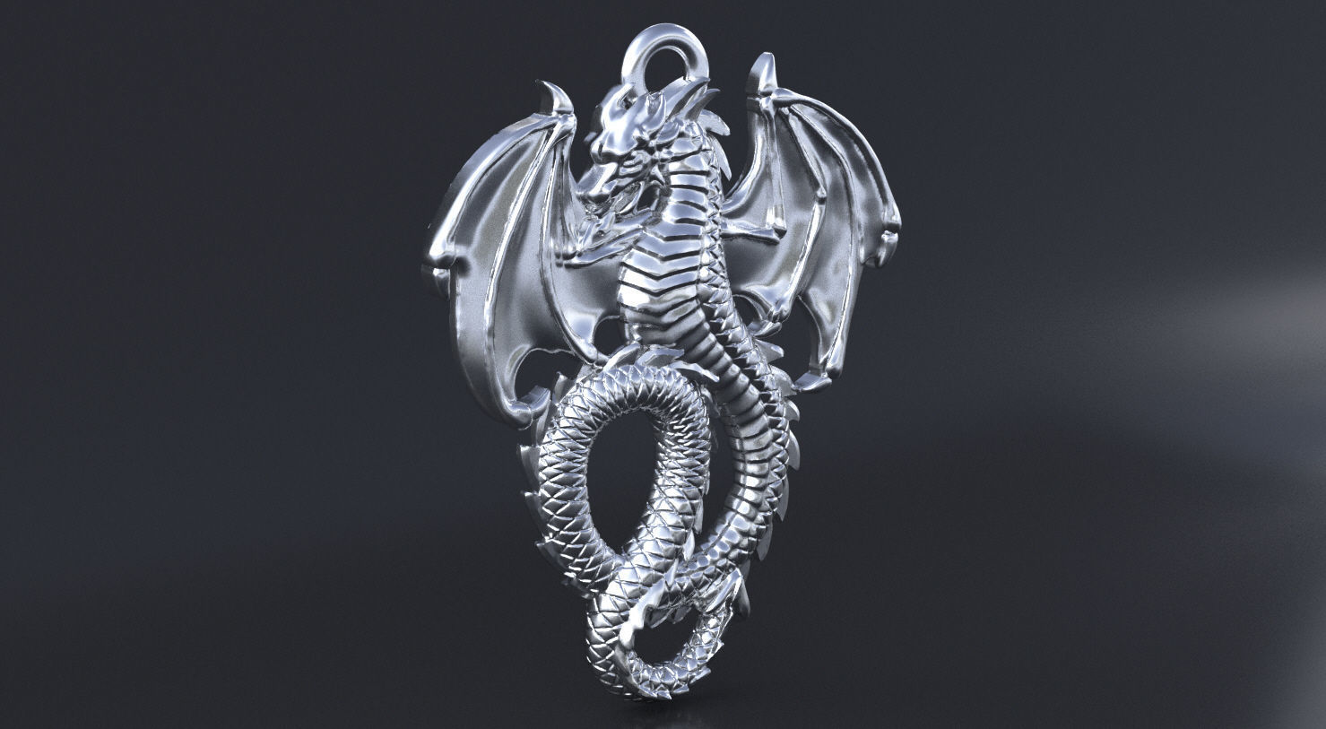Dragon pendant 3D print model or CNC model 3D print model_8
