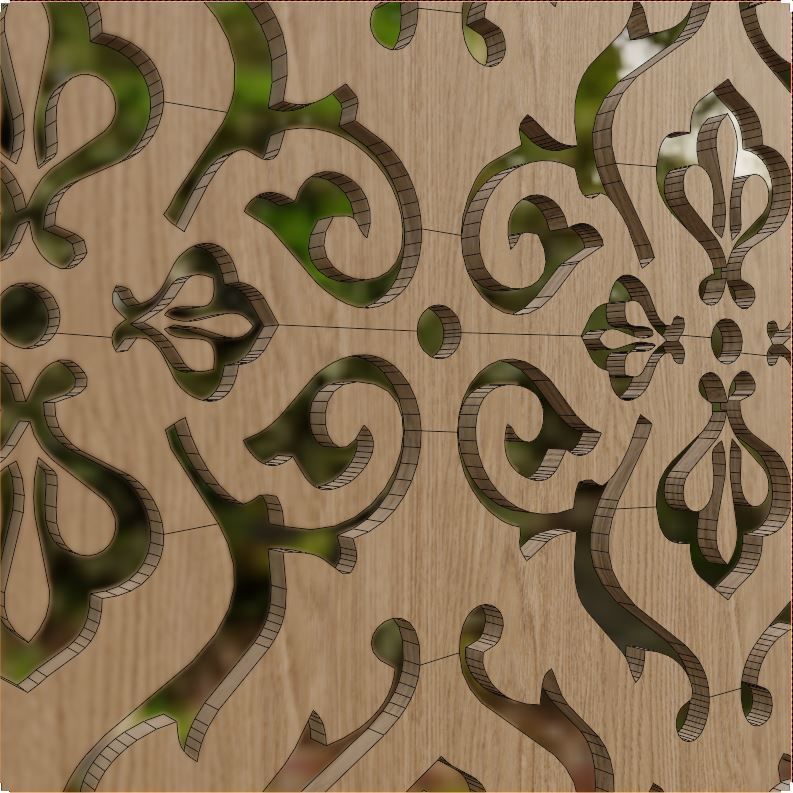 Decorative Wooden Wall Model 11 Low-poly 3D model_7