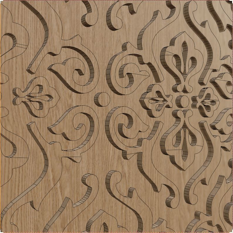 Decorative Wooden Wall Model 11 Low-poly 3D model_3