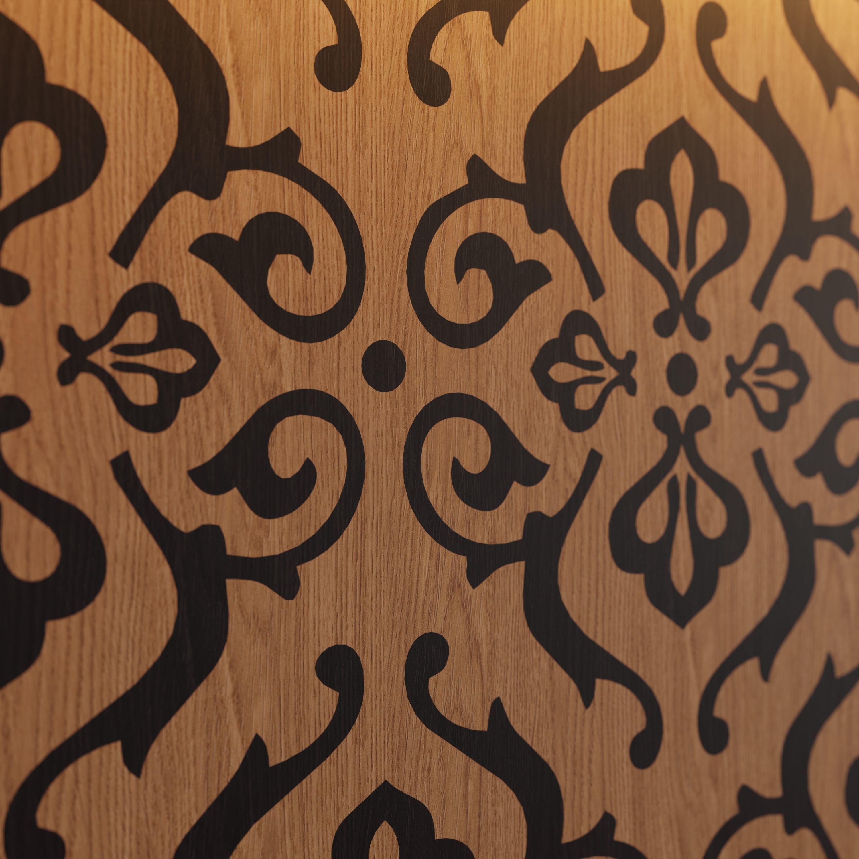 Decorative Wooden Wall Model 11 Low-poly 3D model_10