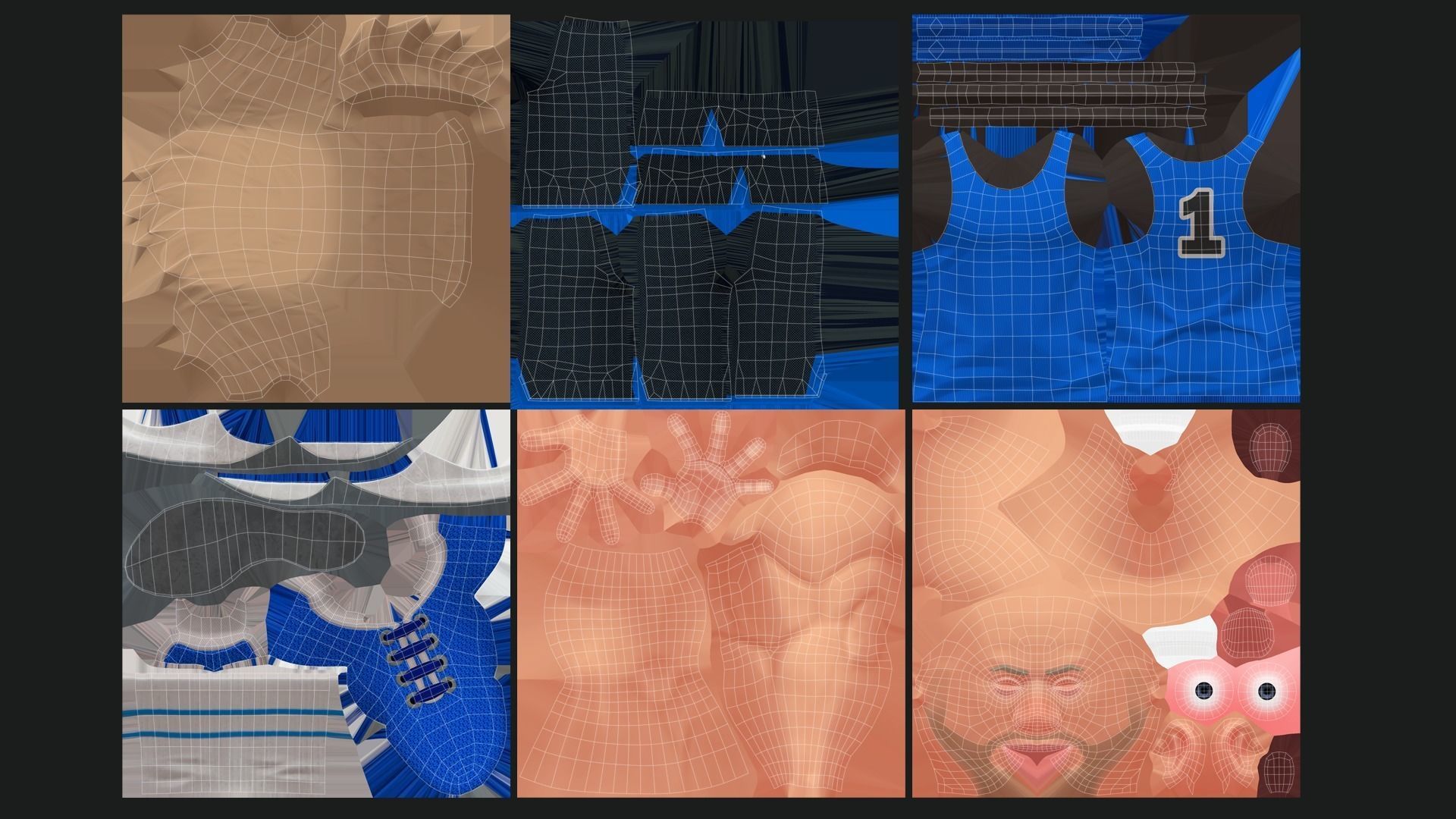 Stylized rigged basketball white player Low-poly 3D model_8