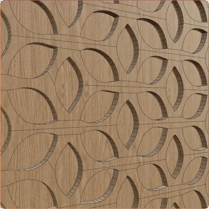 Decorative Wooden Wall Model 12 Low-poly 3D model_7