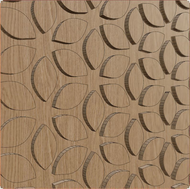 Decorative Wooden Wall Model 12 Low-poly 3D model_3