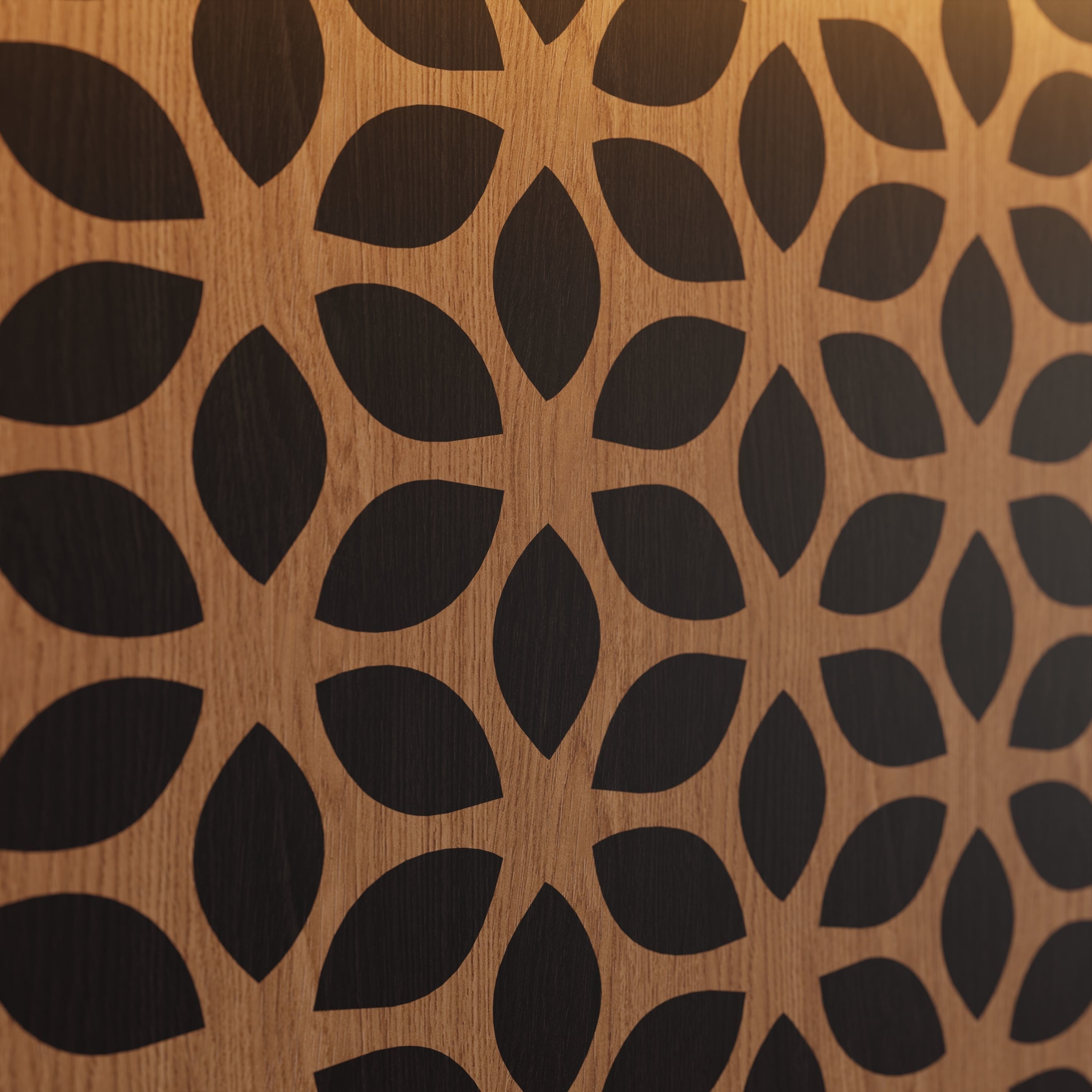 Decorative Wooden Wall Model 12 Low-poly 3D model_10