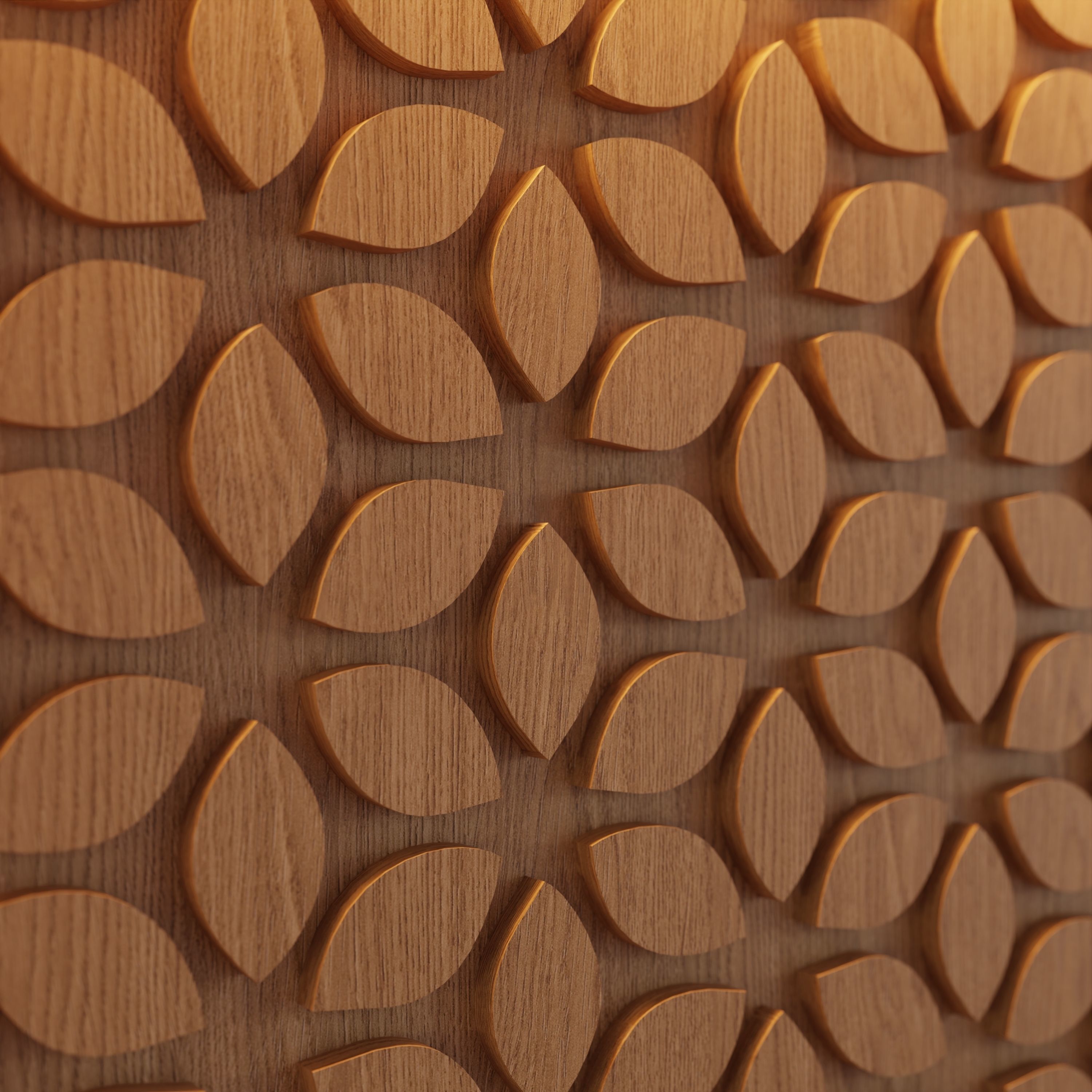 Decorative Wooden Wall Model 12 Low-poly 3D model_2