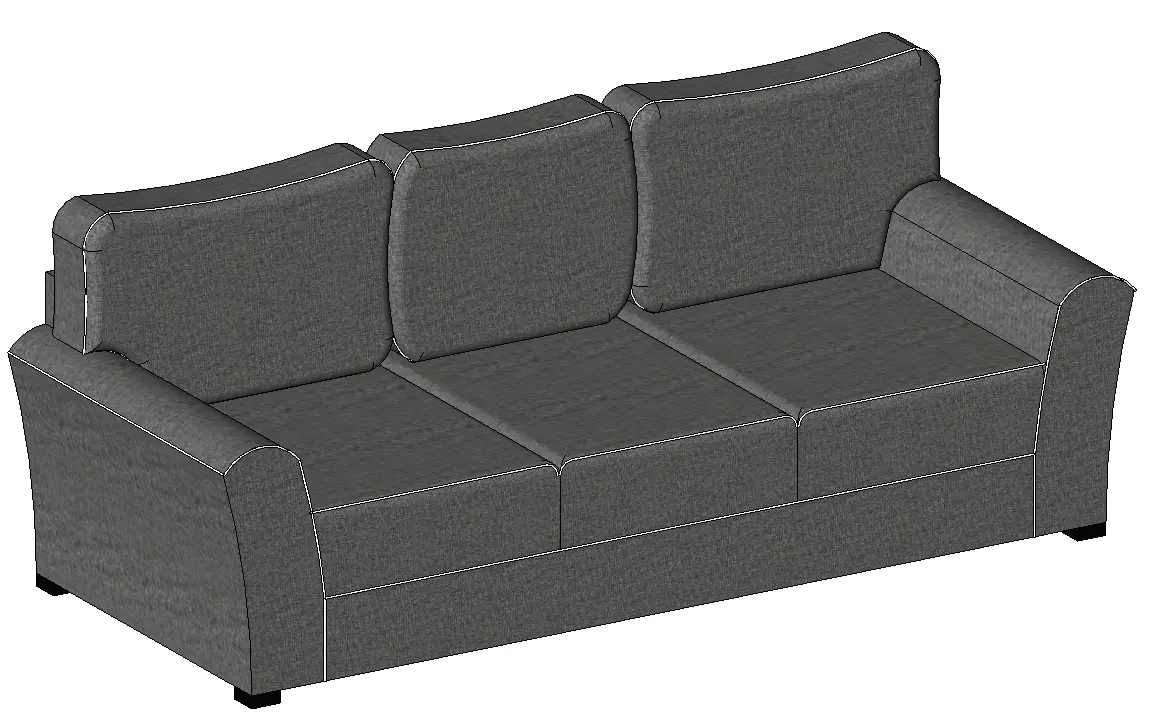 Realistic Sofa Revit Family 3D model_0