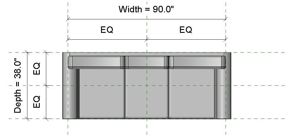 Realistic Sofa Revit Family 3D model_1