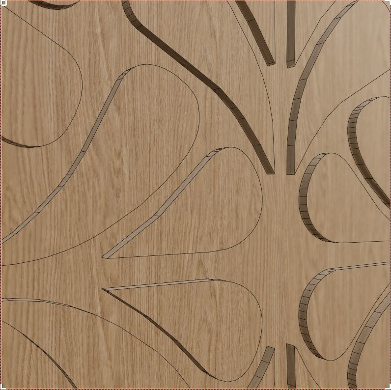 Decorative Wooden Wall Model 13 Low-poly 3D model_3