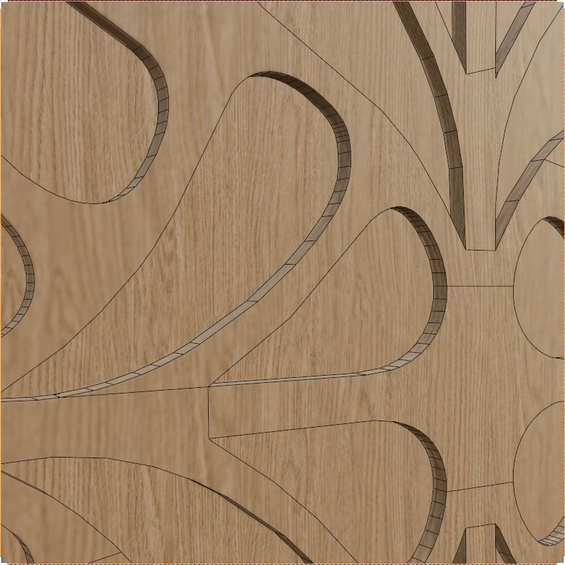 Decorative Wooden Wall Model 13 Low-poly 3D model_7