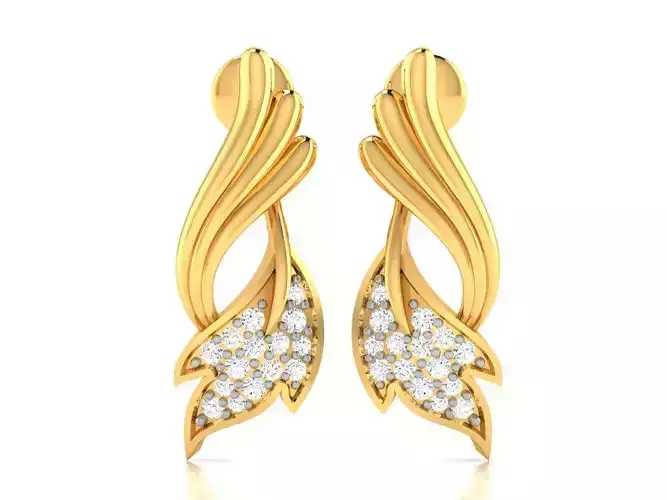 Earrings gold twisted earring